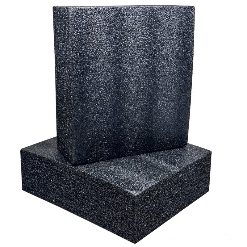 QISF 2PCS Cuttable Polyethylene Foam Block 12x10x3.5Inch Packing Sheet,9CM/3.5In Thick Padding Inserts Foam for DIY Crafts,Cases and Boxes Packing, Black - Image 1